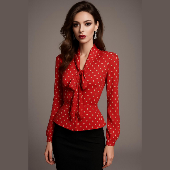 Lilly White polka dot blouse - Picture 1 of 7